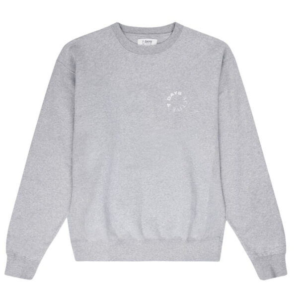 7 Days Active - Organic Crew Neck Sweatshirt  - grå - Size (l) - Tøj > Basics > Sweatshirts  Denne OrganicÂ Crew NeckÂ sweatshirt er designet i en regulær ogÂ afslappet silhuet med ribbede kanter ved kraven