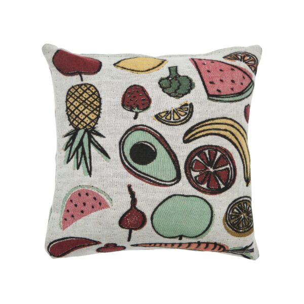 Bahne Interior - Fruity pude m/fyld - 50x50 cm. - Puder & tekstiler > Puder > Pyntepuder  Fruity pyntepude fra Bahne Interior. Puden er designet i et farverigt print med frugter og den måler 50x50 cm.