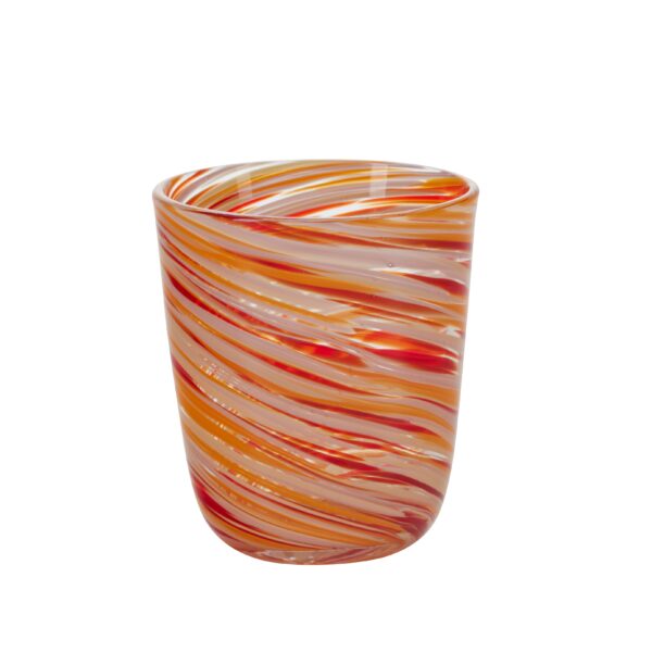 Bahne Interior - Multi Twist vandglas - orange/rød/beige - Borddækning > Glas > Vandglas  Denne vare udgår af sortiment og sælges til udsolgt.