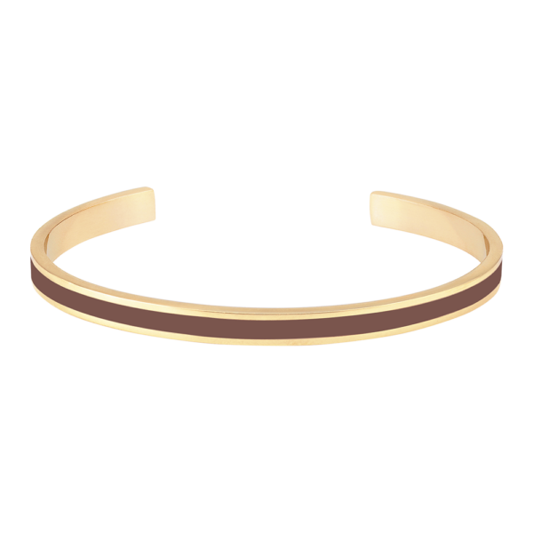 Bangle Up - Bangle armbånd - Cappuccino - Smykker > Armbånd > Armbånd  Enkelt og elegant armbånd fra Bangle Up fremstillet i forgyldt messing. Armbåndet vil matche og pifte ethvert outfit op med sin gyldne farve og brunfarvet emalje.