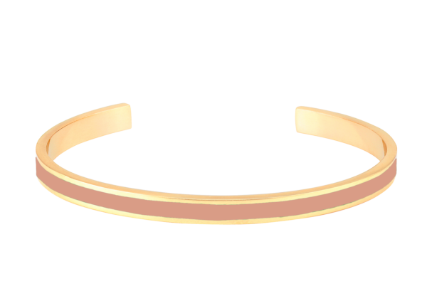 Bangle Up - Bangle armbånd - Powder Pink - Smykker > Armbånd > Armbånd  Enkelt og elegant armbånd fra Bangle Up fremstillet i forgyldt messing. Armbåndet vil matche og pifte ethvert outfit op med sin gyldne farve og rosafarvet emalje.