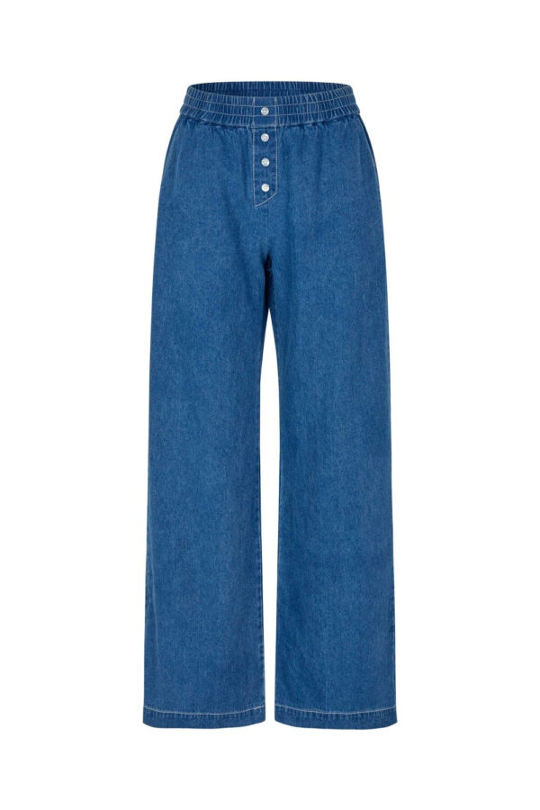 Baum Und Pferdgarten - Noi wide leg jeans  - blå - Size (42) - Tøj > Jeans > Wide leg jeans  Noi wide leg jeans er designet i en loose silhuet med en bred elastikkant i taljen