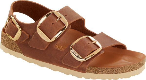 Birkenstock - Milano Big Buckle Leoi  - beige - Size (38) - Sko > Sandaler > Flade sandaler  Milano big buckle leoi i farven cognac