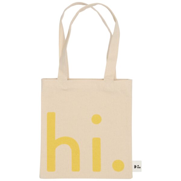 Design Letters - Little hi. shopper - gul - Tasker > Stofnet > Stofnet  Cremefarvet stofnet fra Design Letters. Nettet erÂ fremstillet afÂ 100% økologisk bomuld.