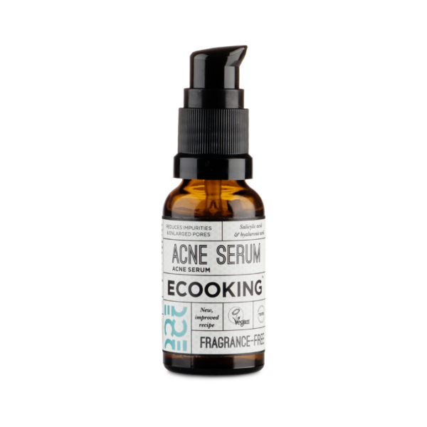 Ecooking - Acne serum - 20 ml. - Ansigtspleje >  >  Acne serum fra Ecooking Denne Acne serum fra Ecooking kan hjælpe med at forhindre eller forkorte opholdet af urenheder. Med aktive ingredienser der både forebrygger og behandler acne