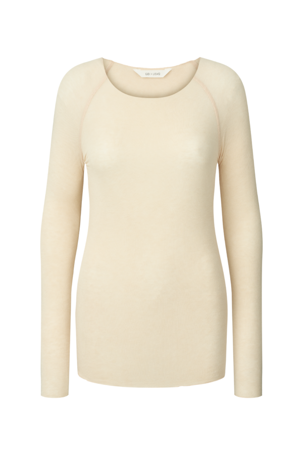 Gai+lisva - Amalie wool langærmet t - creme - Size (xl) - Tøj > Basics > T-shirts  Obs. Amalie t-shirten er lille i størrelsen