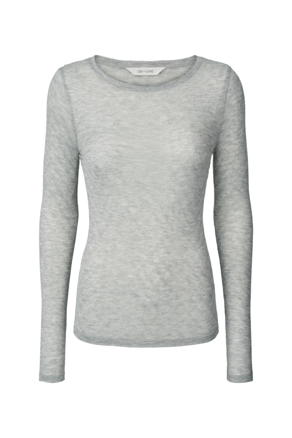 Gai+lisva - Fermi Silk langærmet t - grå - Size (xl) - Tøj > Basics > T-shirts  Obs. Fermi t-shirten er en anelse gennemsigtig og lille i størrelsen