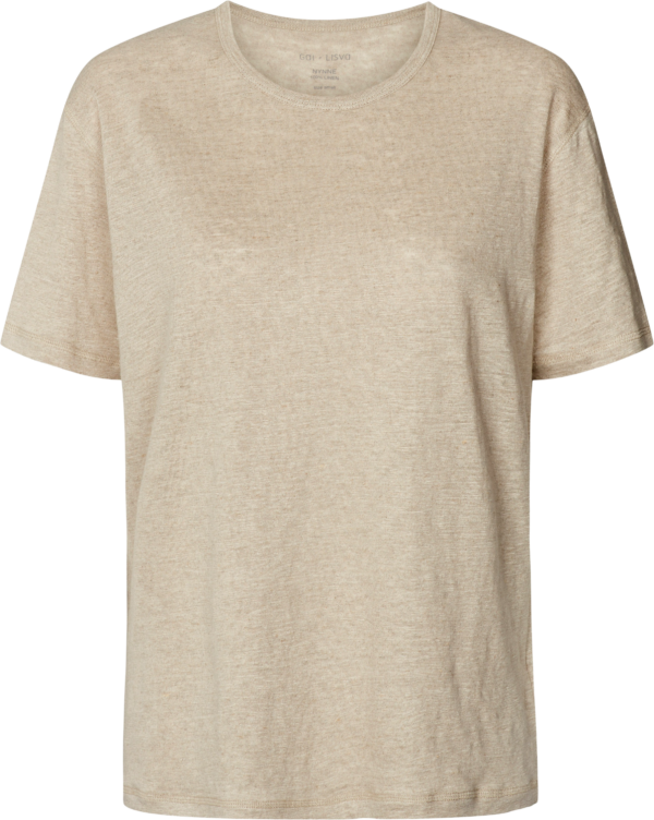 Gai+lisva - Nynne S/S linen t - beige - Size (xl) - Tøj > Basics > T-shirts  NynneÂ S/S linen t-shirten er lavet i 100% OEKO-TEX certificeret hør. T-shirten er designet i enÂ loose silhuet med korte ærmer ogÂ rund hals