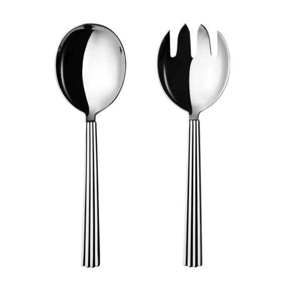 Georg Jensen - Berndadotte serveringsbestik - rustfrit stål - Borddækning >  >  Elegant serveringsbestik fra Georg Jensen Bernadotte serien. Sættet indbyder til servering af salater