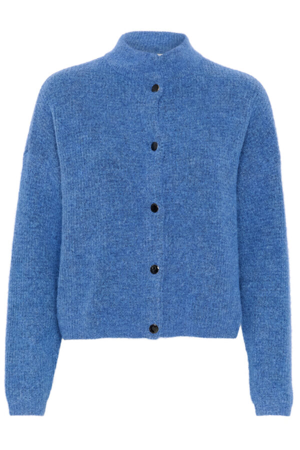 Gestuz - Alpha kort cardigan  - blå - Size (xl) - Tøj > Striktrøjer > Cardigans  Alpha cardiganen er designet i en regulær silhuet med lange ærmer