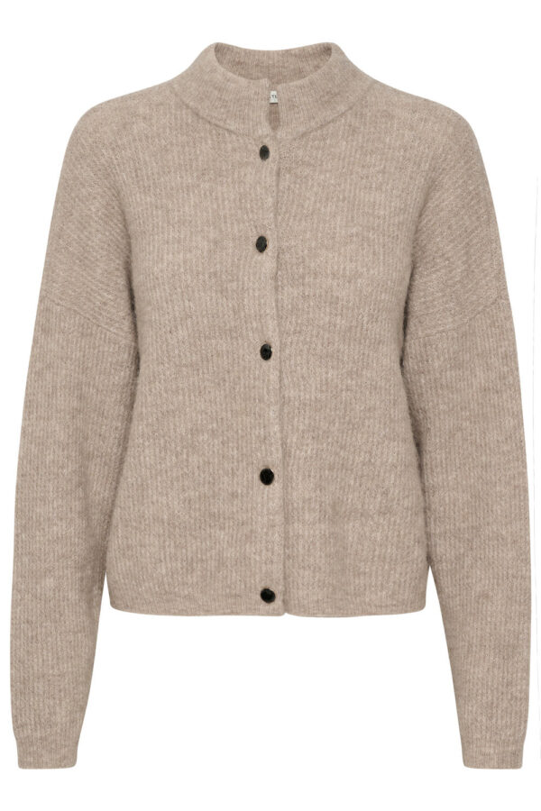 Gestuz - AlphaGZ cardigan  - brun - Size (xl) - Tøj > Basics > Cardigans  Alpha cardiganen er designet i en lige silhuet med lange ærmer og høj hals. Cardiganen er gennemknappet foran med mørke kontrast knapper.