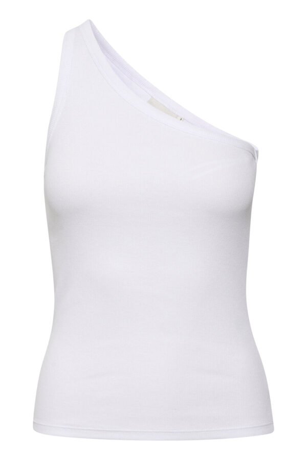 Gestuz - DrewGZ one shoulder top  - hvid - Size (xl) - Tøj > Basics > Toppe  Drew toppen er designet med one shoulder og har en tætsiddende silhuet. Toppen er en del af GESTUZ basic kollektion.