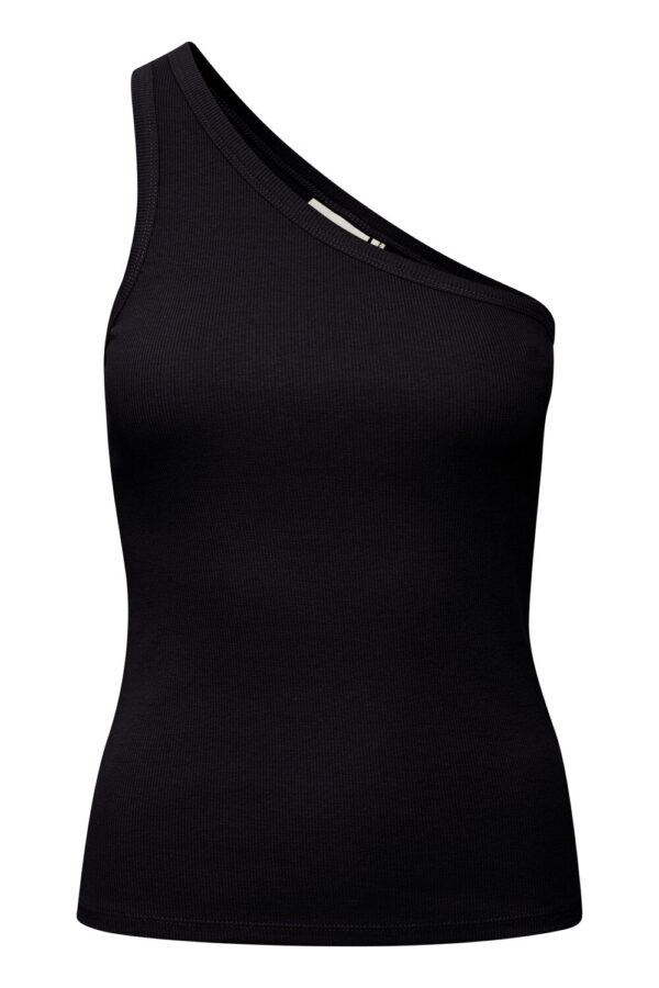 Gestuz - DrewGZ one shoulder top  - sort - Size (xl) - Tøj > Basics > Toppe  Drew toppen er designet med one shoulder og har en tætsiddende silhuet. Toppen er en del af GESTUZ basic kollektion.