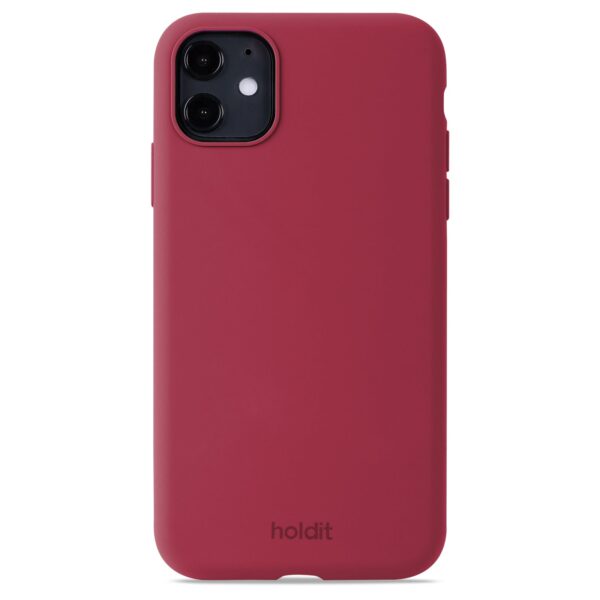 Holdit - iPhone 11/XR Silicone cover - Red Velvet - Accessories >  >  Klassisk silikone cover fra Holdit. Coveret er i en blød rød farve og passer både iPhone 11 og iPhone XR.