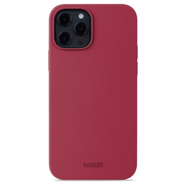 Holdit - iPhone 12/12 Pro Silicone cover - Red Velvet - Accessories >  >  Silikone cover fra Holdit i en blød rød farve. Coveret passer både en iPhone 12 og iPhone 12 Pro.