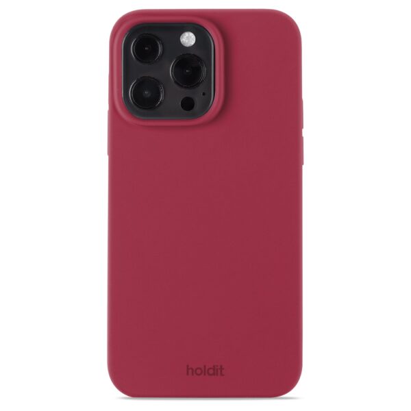 Holdit - iPhone 13 Pro Silicone cover - Red Velvet - Accessories >  >  Klassisk og enkelt silikone cover fra Holdit. Coveret er i en blød rød farve og passer en iPhone 13 Pro.