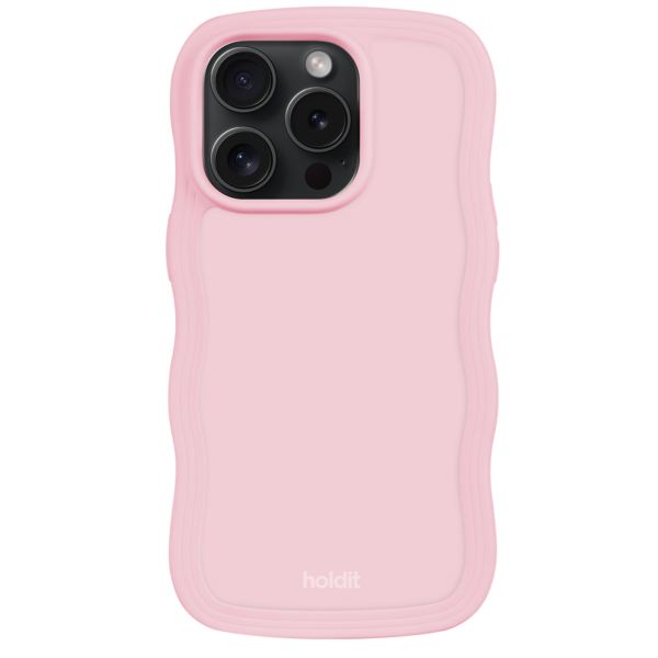 Holdit - iPhone 14 Pro Max Wavy cover - pink - Accessories >  >  Wavy cover fra Holdit i en lyserød farve. Coveret har bølgede kanter og er fremstillet af et TPU-materiale og kan passe en iPhone 14 Pro Max.