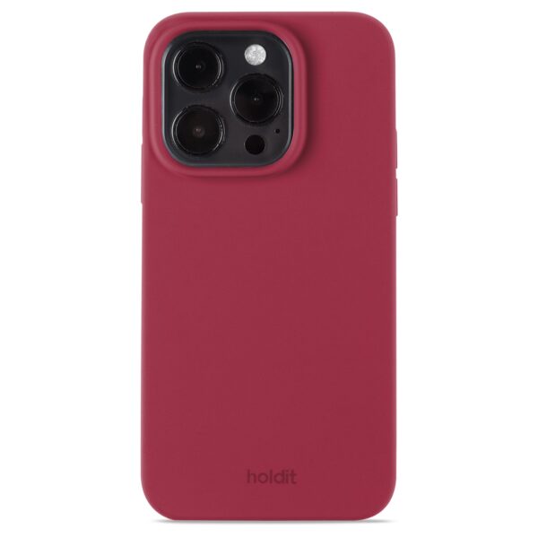 Holdit - iPhone 14 Pro Silicone cover - Red Velvet - Accessories >  >  Enkelt silikone cover fra Holdit i en blød rød farve. Coveret passer en iPhone 14 Pro.