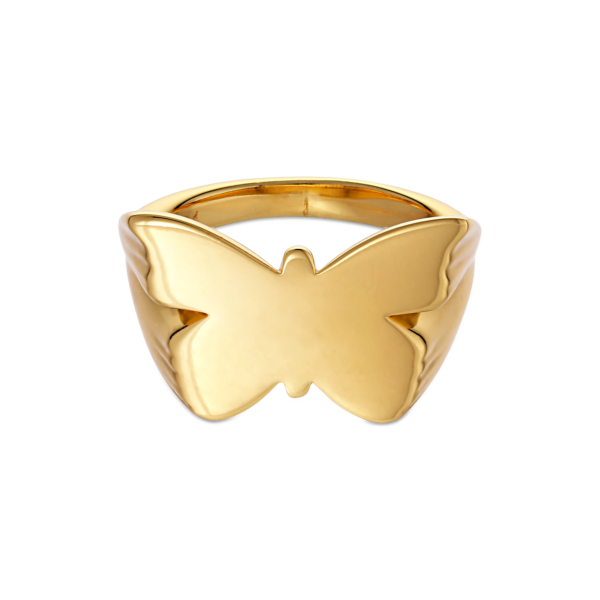 Jane Kønig - Butterfly Signet ring - forgyldt - Smykker > Ringe > Ringe  Butterfly Signet ring fra Jane Kønig