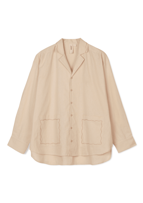 Juna - Lollipop Sofie skjorte  - beige - Size (m/l) - Tøj > Nattøj > Natskjorter  Lollipop natskjorten er designet med fine røde broderede detaljer. SkjortenÂ erÂ fremstilletÂ af 100% bomuld