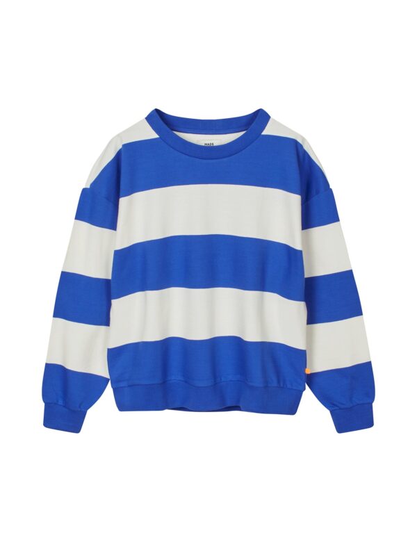 Mads Nørgaard - Airy Stripe Denver sweatshirt  - blå - Size (xl) - Tøj > Joggingtøj > Sweatshirts  Airy Stripe Denver sweatshirten fra Mads Nørgaard er en boxy sweatshirt