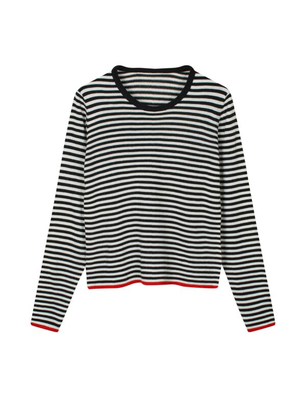 Mads Nørgaard - One Stripe Ellis striktrøje  - mønstret - Size (xxl) - Tøj > Basics > T-shirts  Denne strik er en klassisk Mads Nørgaard langærmet. Trøjen er designet med striber