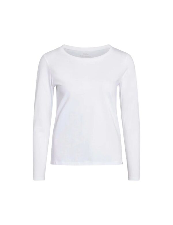 Mads Nørgaard - Organic Jersey Tenna Tee FAV  - hvid - Size (l) - Tøj > Basics > T-shirts  Langærmet basic t-shirt fra Mads Nørgaard. T-shirten har en tæt pasform og run halsudskæring. Den er lavet af 100% økologisk bomuld.