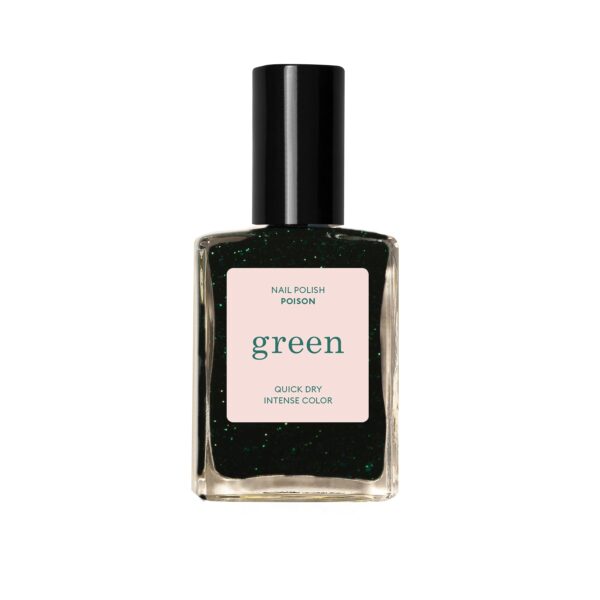 Manucurist - Green neglelak - Poison - Negle > Neglelakker > Neglelakker  Neglelak fra Manucurists Green serie. Neglelakken er sort med grønt glimmer. Indeholder 15 ml.