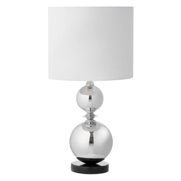 Margit Brandt - Bordlampe m. hvid tekstil skærm - H56cm - Lamper > Bordlamper > Bordlamper  Bordlampen er designet i en moderne silhuet med en mørk marmorfod