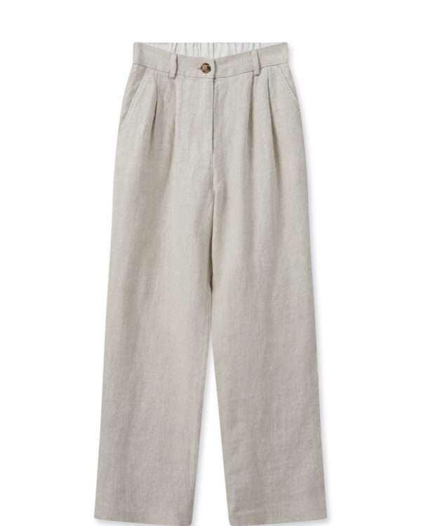 Mos Mosh - Adlana Linen Pant  - grå - Size (38) - Tøj > Bukser > Bukser  Bukser i hør med behagelig pasform fra Mos Mosh