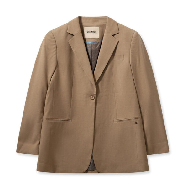 Mos Mosh - Aino Chleo blazer  - brun - Size (42) - Tøj > Blazere > Oversized blazere  Denne vare udgår af sortiment og sælges til udsolgt.