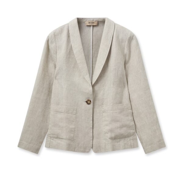 Mos Mosh - Amelina Linen Blazer  - grå - Size (42) - Tøj > Blazere > Blazere  Hør blazer med behagelig pasform fra Mos Mosh