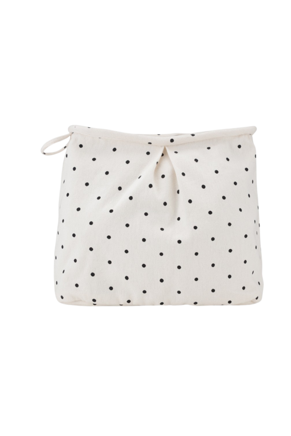 Moshi Moshi Mind - Dotted Beauty taske - Ecru/Black Dots - Makeup- & toilettasker > Makeuppunge > Makeuppunge  Makeuptaske i prikket design og lynlåslukning. Tasken er lavet af 100% økologisk bomuld.