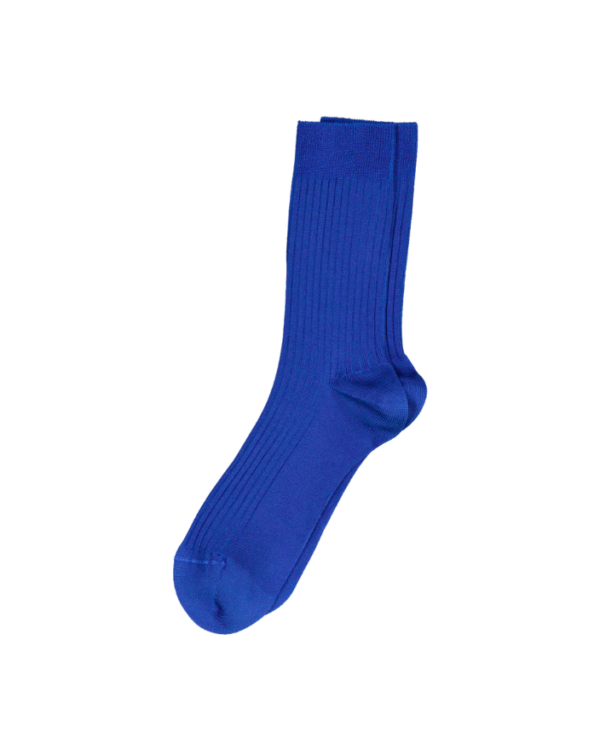 Mrs. Hosiery - Mrs Silky Ribbed strømper - Royal Blue - Accessories > Strømper & strømpebukser > Strømper  BlåÂ ribbede strømper fra Mrs. Hosiery. Strømperne har en glat