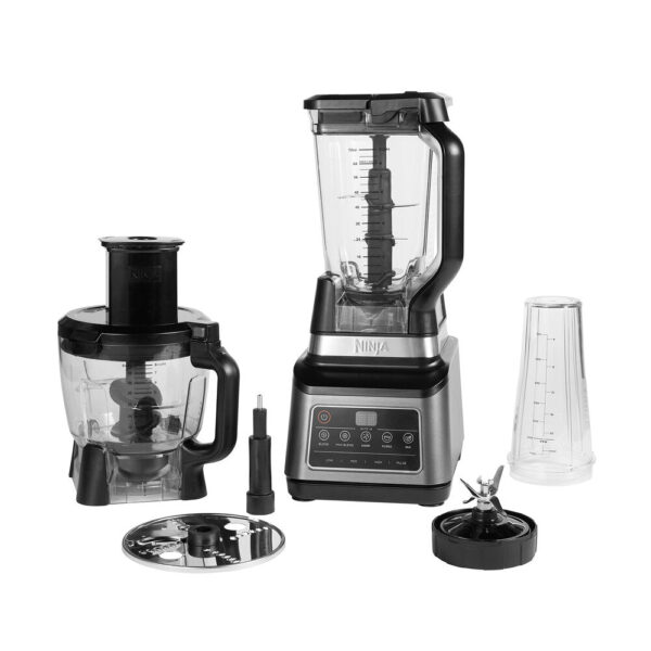 Ninja - 3in1 blender + foodprocessor - 1200W - Køkkenudstyr > Køkkenmaskiner > Blendere  Med denne køkkenmaskine får du alt hvad du har brug for uanset hvilken opgave du står overfor. De automatiske one-touch blender og processing programmer klarer alt det hårde arbejde for dig. Du kan både hakke