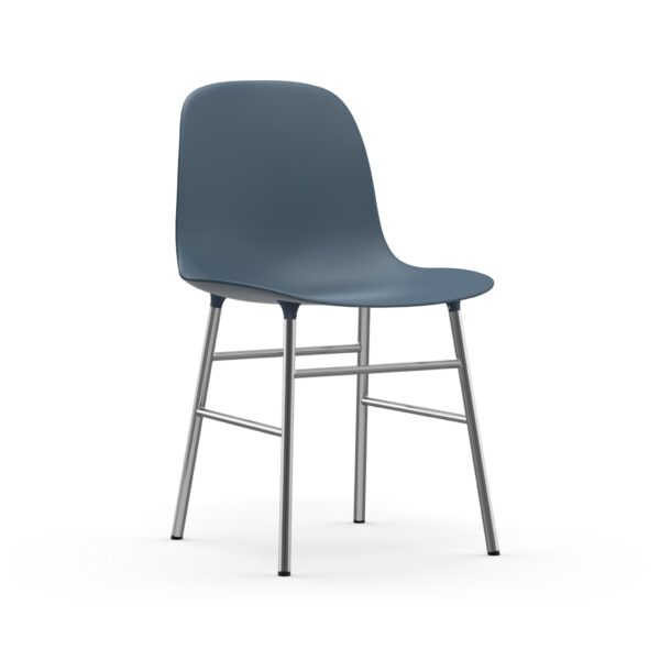 Normann Copenhagen - Form stol med chrome ben - blå - Møbler > Stole > Barstole  Normann Copenhagen Form armchair chrome OBS. I forhold til Levering vil du blive kontaktet af vores kundeservice med en leveringstid.