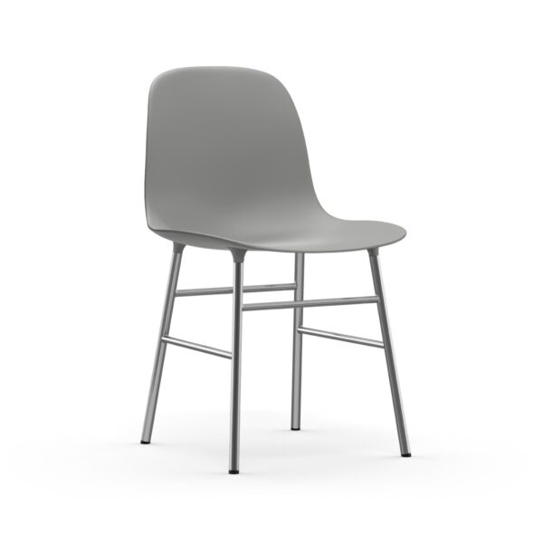 Normann Copenhagen - Form stol med chrome ben - grå - Møbler > Stole > Barstole  Normann Copenhagen Form armchair chrome OBS. I forhold til Levering vil du blive kontaktet af vores kundeservice med en leveringstid.