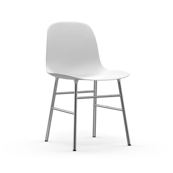 Normann Copenhagen - Form stol med chrome ben - hvid - Møbler > Stole > Barstole  Normann Copenhagen Form armchair chrome OBS. I forhold til Levering vil du blive kontaktet af vores kundeservice med en leveringstid.