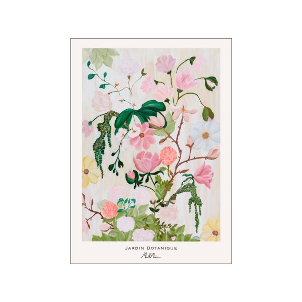 Poster & Frame - Morais Artworks Jardin Botanique plakat - Interiør > Plakater & rammer > Plakater  Jardin Botanique plakaten er et print af et originalt lærredsmaleri af kunstneren Michelle Morais. Plakatten portrætterer en botanisk have med blomster i pastelnuancer. Kunsttrykket er et fotografi af originalen for at bevare den naturlige struktur og de