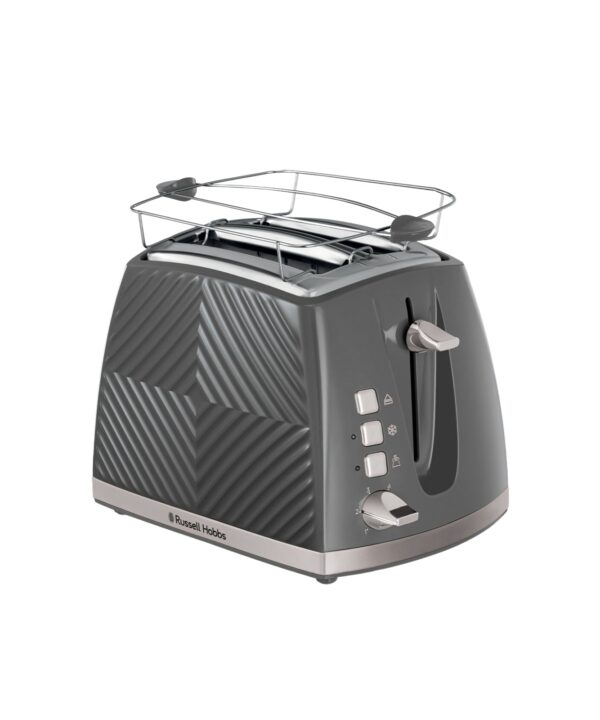 Russell Hobbs - GrooveÂ 2S toaster - grå - Køkkenudstyr > Køkkenmaskiner > Brødristere  Russell Hoobbs toaser til 2 skiver brød. En bred åbning til brødene gør det nemt at riste tykkere skriver brød. Toasteren har 6 niveauer af varme