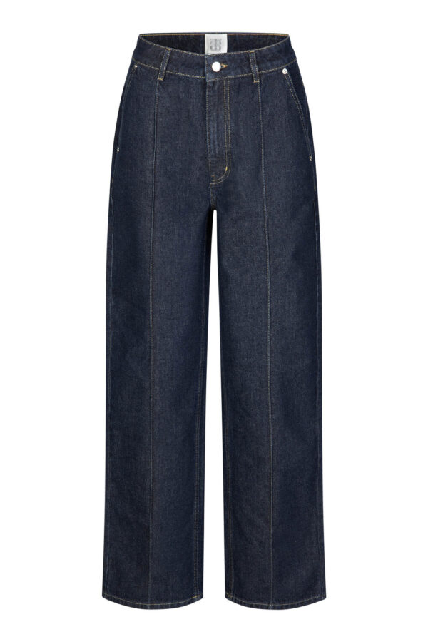 Second Female - Columbus Jeans  - blå - Size (xl) - Tøj > Basics > Straight leg jeans  Columbus Jeans er designet med brede ben og gyldne syninger