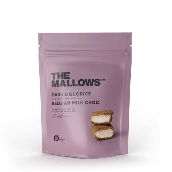 The Mallows - Dark Liquorice skumfiduser - 90g - Køkkenudstyr > Delikatesser > Slik  Disse økologiske gourmet skumfiduser fra The Mallows er lavet med mørk lakrids