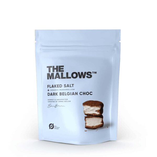 The Mallows - Flaked Salt skumfiduser - 90g - Køkkenudstyr > Delikatesser > Slik  Disse økologiske gourmet skumfiduser fra The Mallows er lavet med flage salt og har en sød vaniljekerne