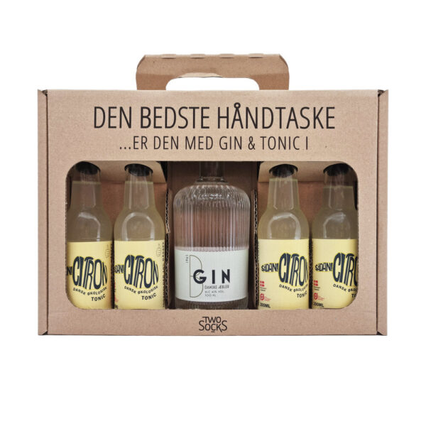 Two Socks - B Gin Danske Æbler gaveæske - 500 ml. - Køkkenudstyr > Delikatesser > Spiritus  Gin gaveæske fra Two Socks med en "B Gin Danske Æbler"