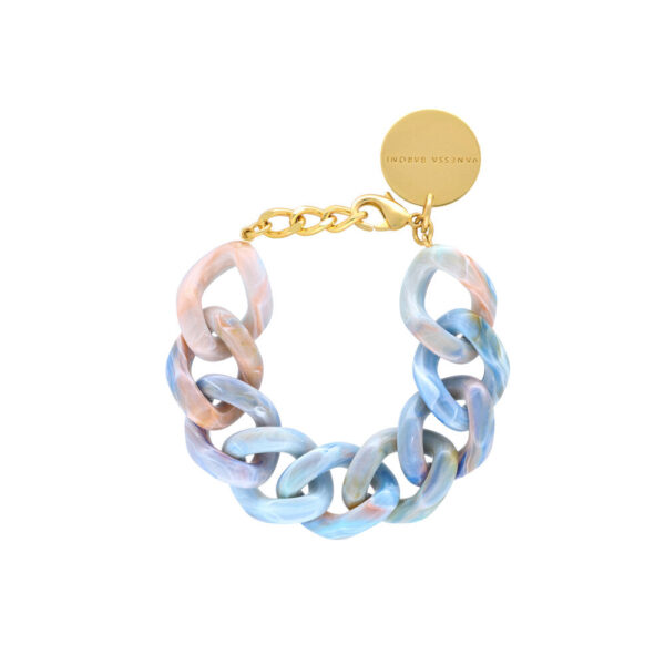 Vanessa Baroni - Flat Chain armbånd - sea wave - Smykker > Armbånd > Armbånd  Flat Chain armbåndet er designet i et chunky look med blå og nude led