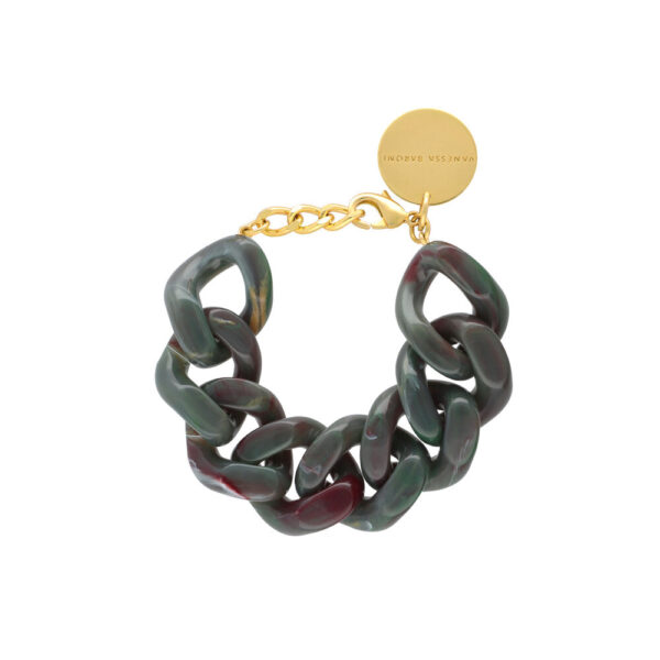 Vanessa Baroni - Great armbånd - Green Marble - Smykker > Armbånd > Armbånd  Great armbånd er lavet af acetat af høj kvalitet i fantastiske farver med justerbar forgyldt messinglås