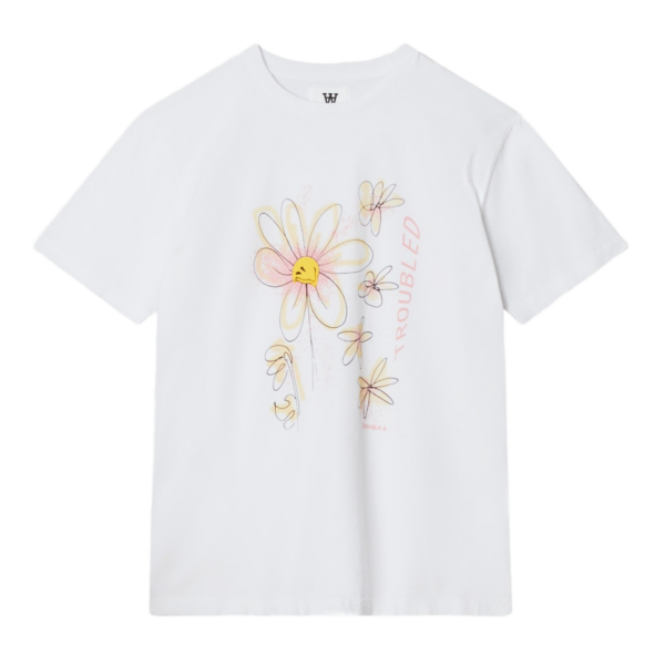 Wood Wood - Ace Daisy t - hvid - Size (l) - Tøj > T-shirts > T-shirts  Denne vare udgår af sortiment og sælges til udsolgt.