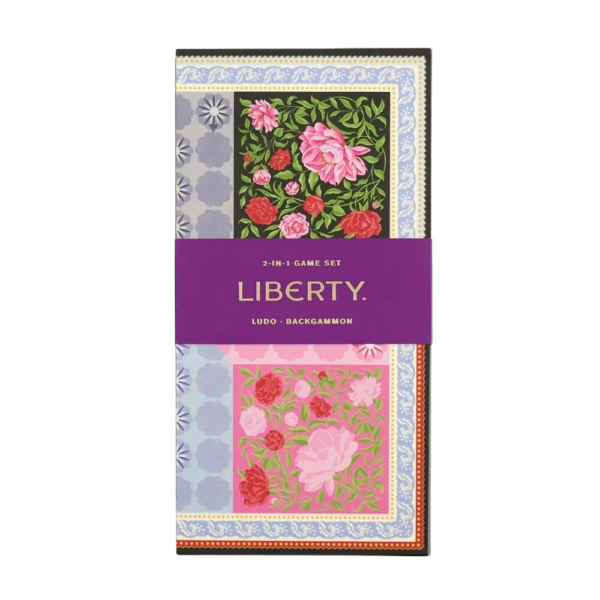 Zik Zak - Liberty Aurora 2-i-1 spilsæt - Interiør > Brætspil > Brætspil  Liberty London er kendt for sine flotte blomster og grafiske design. Liberty Aurora 2-i-1 spilsættet er en æske